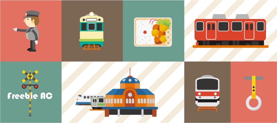Clip art of stations and trains