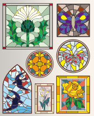Stained glass illustrations