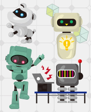 Communication robot illustration material