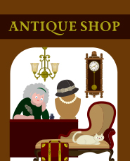 Antique shop illustration material