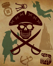 海賊のシルエット素材