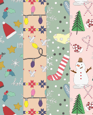 Hand drawn style christmas pattern material