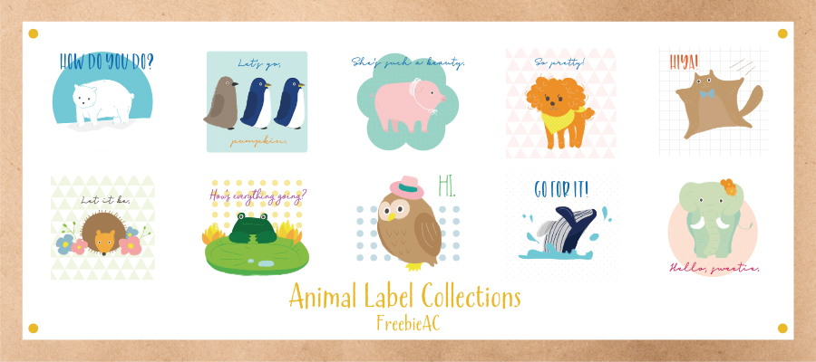 Illustration material of animal label