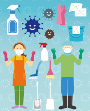 Illustration of sanitization cleaning