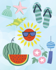 Cute summer motif illustration