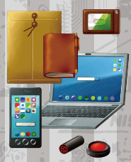 Illustration of old and new business tools