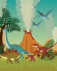 Illustration of the dinosaur era