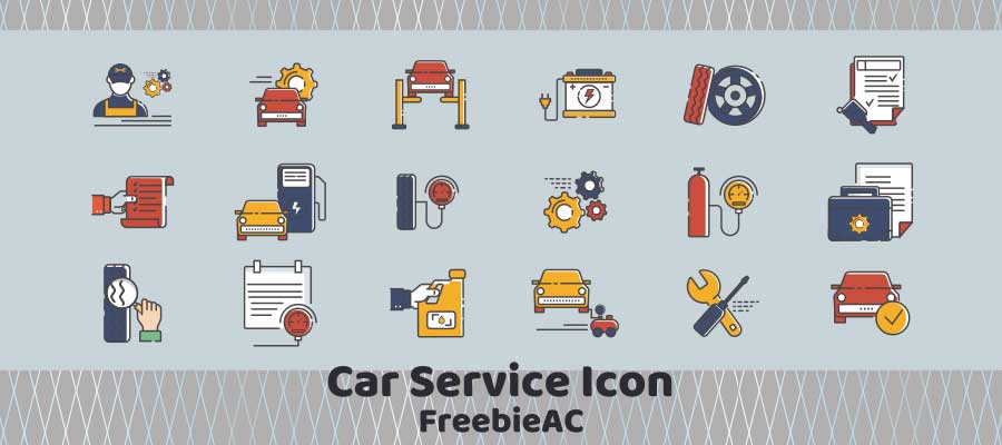 자동차 서비스 라인 아이콘