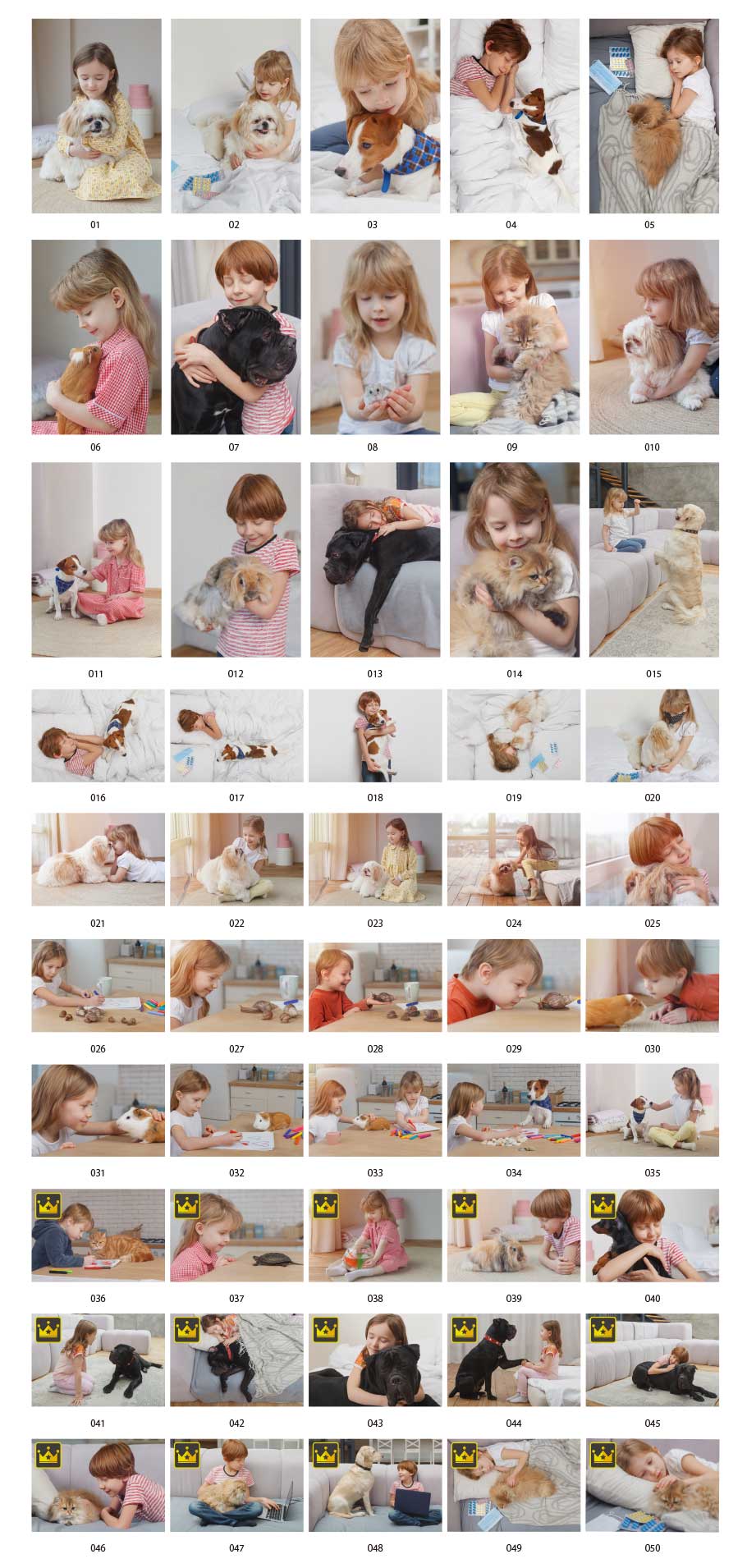 Pictures of children and pets
