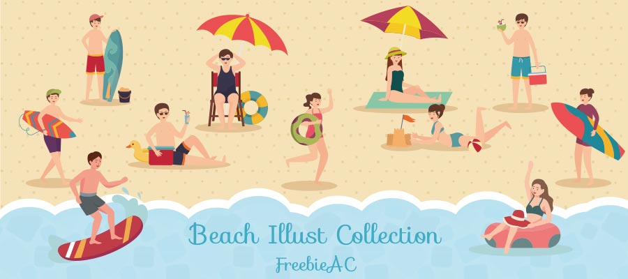 Beach illustration collection