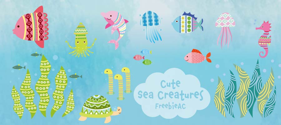 Cute sea creature illustration