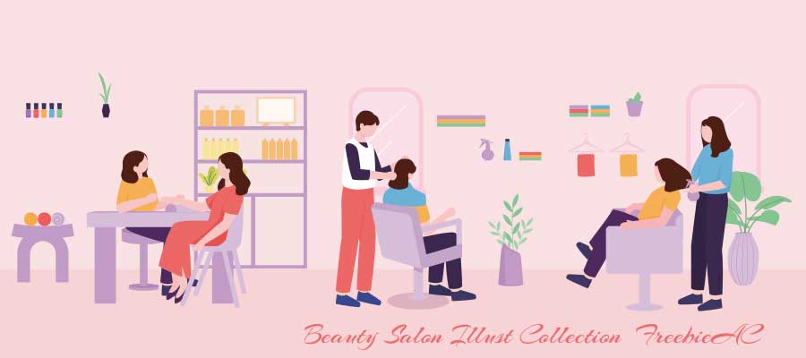Beauty salon illustration collection