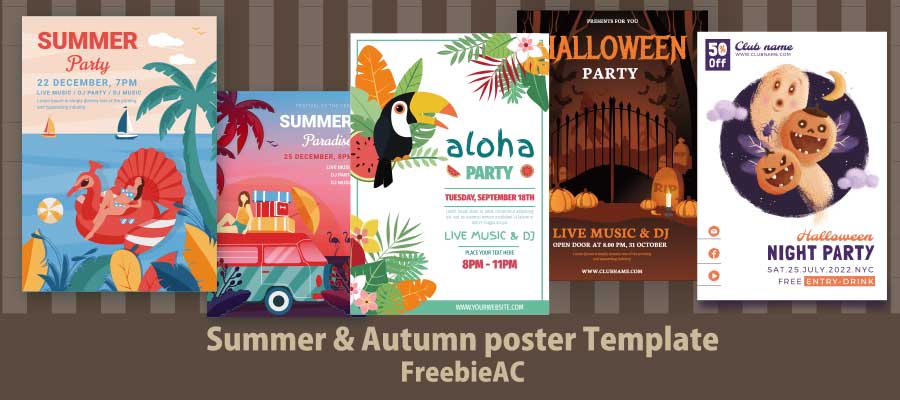 Summer autumn poster template