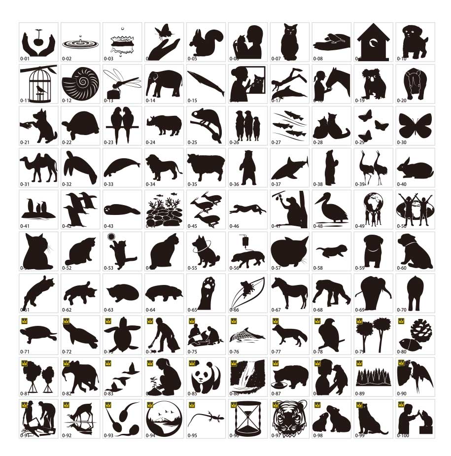 Environmental and animal protection silhouette