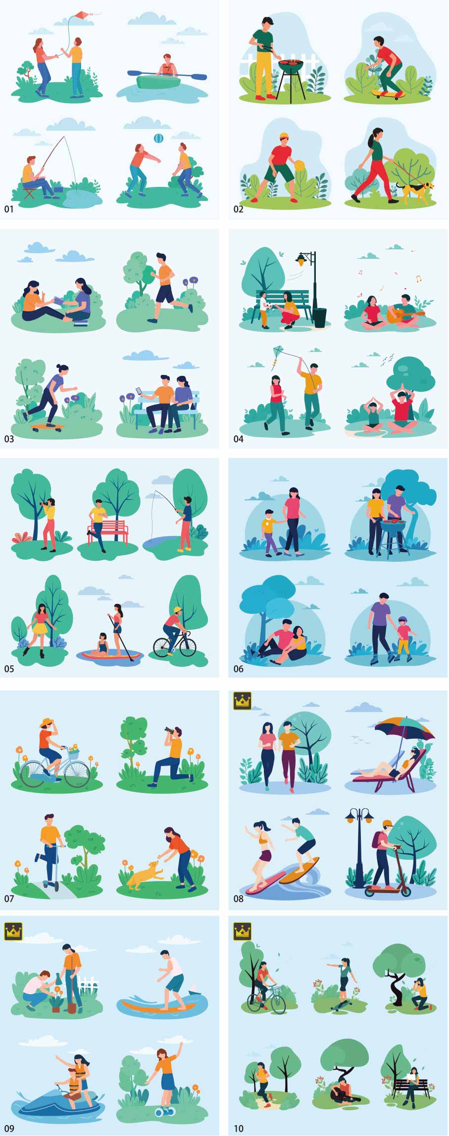 Outdoor activity illustration collection