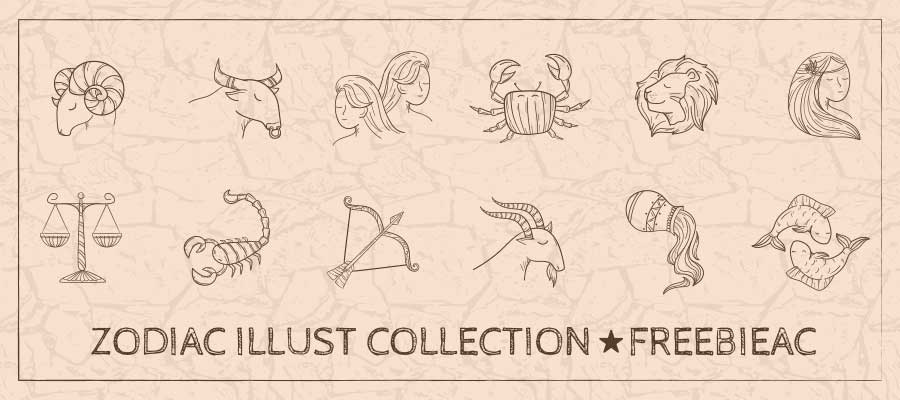Twelve constellation illustration collection