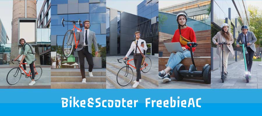 Hình ảnh sử dụng xe scooter và xe đạp