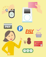Illustration of electronic money and electronic payment