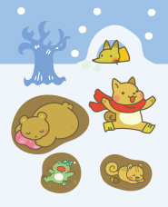 冬季動物插畫