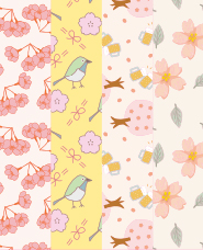 Cherry blossom viewing pattern illustration
