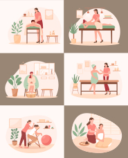 Massage and healing illustration collection
