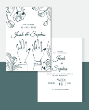 Wedding invitation illustration template