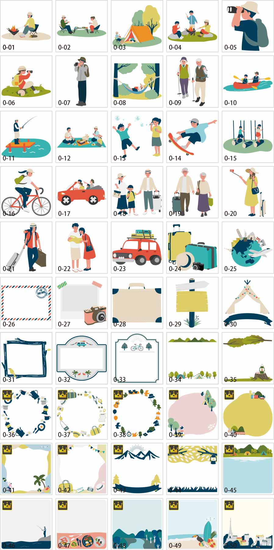 여행・아웃도어 일러스트 프레임 일러스트