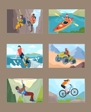 Adventure sports illustration collection