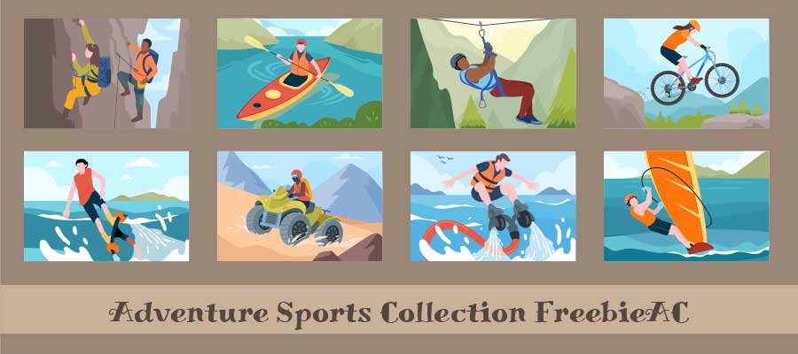 Adventure sports illustration collection