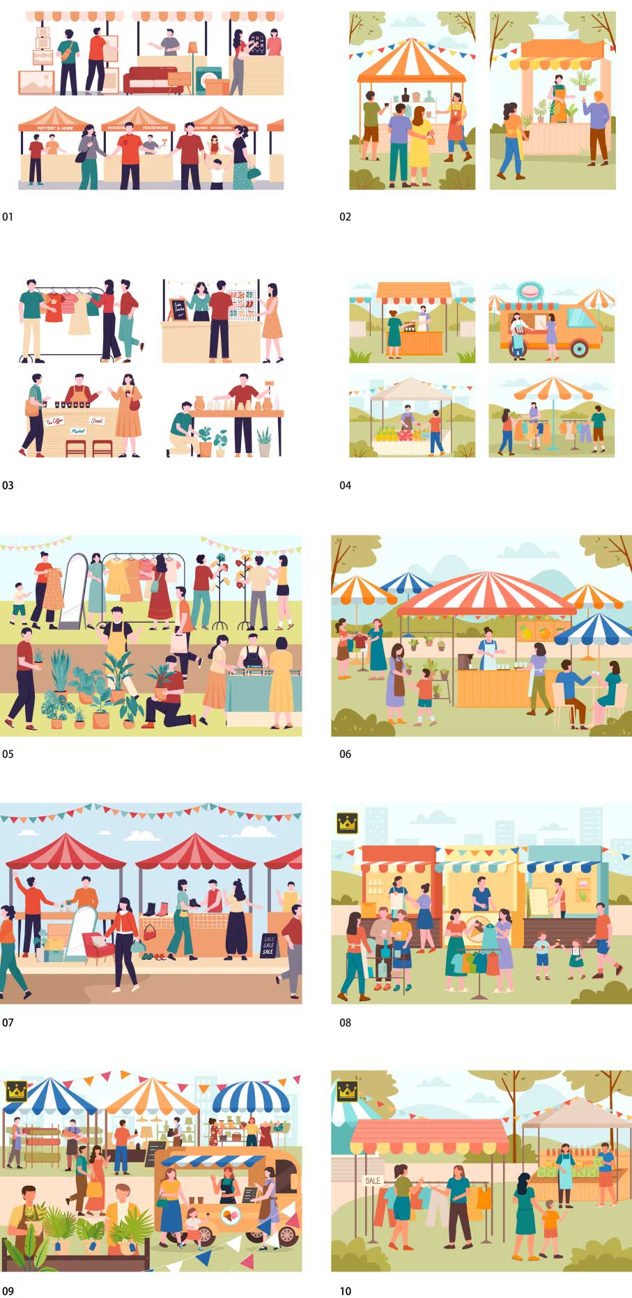 Flea market illustration collection