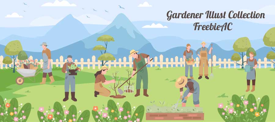 Gardener illustration collection