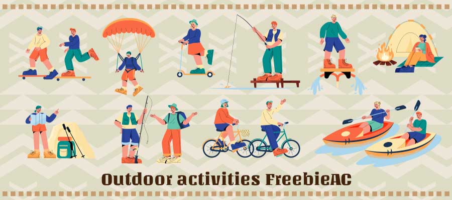 Outdoor activities illustration collection