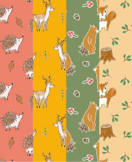 Autumn and animal pattern illustration