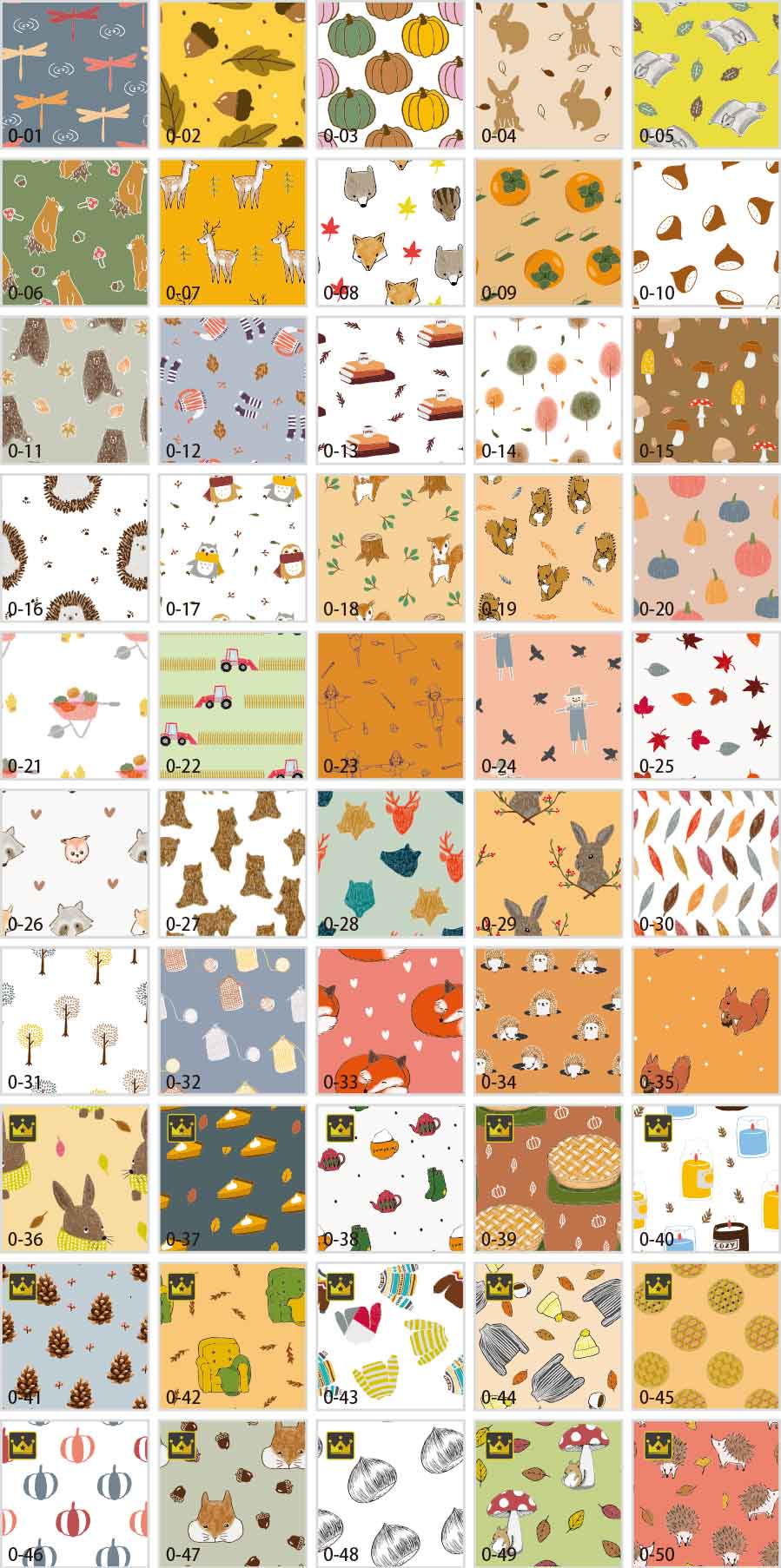 Autumn and animal pattern illustration