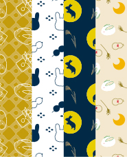 Moon viewing illustration pattern