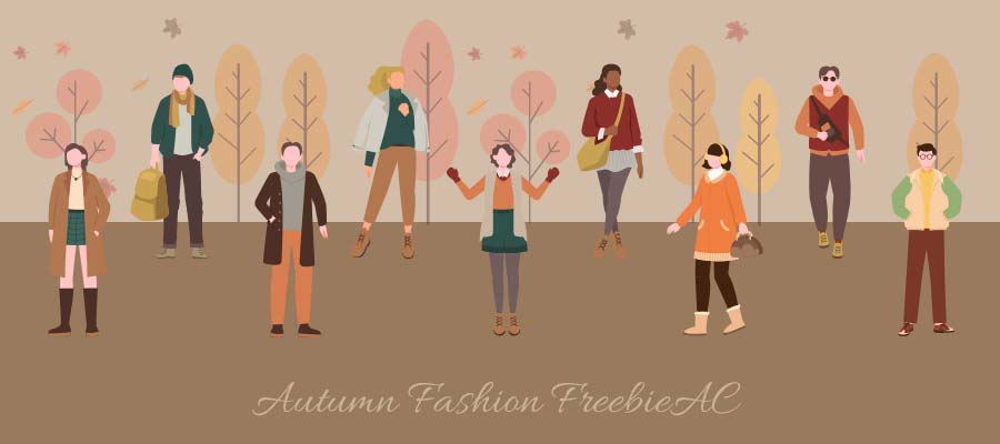 Autumn fashion illustration collection