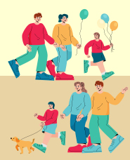 Family time illustration collection